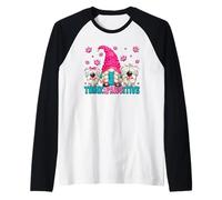 Think Pawsitive Dog Quote for Women Funny Puppy Dog GNOME Manche Raglan