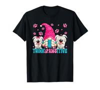 Think Pawsitive Dog Quote for Women Funny Puppy Dog GNOME T-Shirt