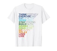 Think Positively Exercise Daily Healthy Lifestyle T-Shirt