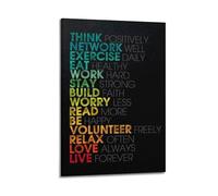 Think Positively Live Forever Art mural imprimé à thème texte, poster de motivation, impression sur toile optimiste, décoration murale sur toile, affiches murales et image d'art moderne, pour chambre