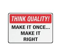 Think Quality Panneau « Make It Once Make It Right » - Feuille d'aluminium antirouille - Résistant aux intempéries - Imperméable - Facile à monter - 8 x 12