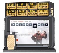 thinkcar Outil D'analyse Bidirectionnel sans Fil, Outil de Diagnostic Automobile Tous Systèmes THINKSCAN 689BT, Scanner OBD2 Bidirectionnel avec Codage ECU, 34 Services (THINKSCAN 689BT-UK)
