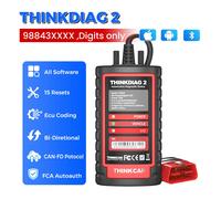 THINKCAR Thinkdiag 2 Lecteur OBD2 pour tous les systèmes, 15 fonctions de réinitialisation, codage bidirectionnel de l'ECU, prise en charge des protocoles CAN FD, compatible avec les marques de Thinkd