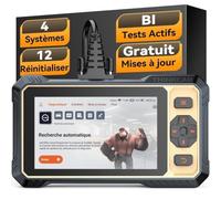 thinkcar Valise Diagnostic Auto ThinkScan 662,4 Systèmes,12 Réinit.,Bi-Dir. | 4 Diagnostic du Système,12 Réinitialisations,Bi-directionnel,Guide V.A.G,CANFD & DOIP & FCA,6,2 Pouces,Gratuit à Vie
