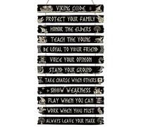 Thinkday Décoration murale viking pour homme - Rune nordique en bois - Sculpture murale en bois végvisir et valknut païen - Ensemble de rune celtique nordique païenne en bois mythologie médiévale à