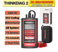 Thinkdiag 2 Scanner de diagnostic OBD2 bidirectionnel pour tous les systèmes, compatible iOS et Android, avec fonction AutoVIN, test actif et plus de 15 fonctions de réinitialisation 1 Year Free Updat