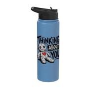 Thinking About You Poupée vaudou drôle Stainless Steel Insulated Water Bottle