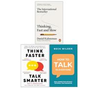 Thinking Fast and Slow, Think Faster Talk Smarter & How To Talk To Everyone 3 Books Collection Set