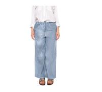 Thinking MU - Begur Stripes Wide Pantalons - Femme - Pantalons - Bleu - Taille: 40 FR