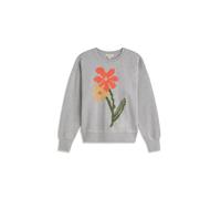 Thinking MU Sweat-shirt 'Jodie' gris chiné / vert / orange / homard, Taille L