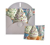 Thinking of You Cards Carte de remerciement 15 x 10 cm avec enveloppe Carte de vœux Motif crème glacée douce Cartes vierges pour toutes les occasions