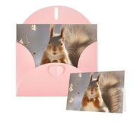 Thinking of You Cards Carte de remerciement 15 x 10 cm avec enveloppe Motif écureuil amusant Carte de vœux vierge pour toutes les occasions