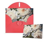 Thinking of You Cards Carte de remerciement 15 x 10 cm avec enveloppe pivoine blanche Carte de vœux vierge pour toutes les occasions