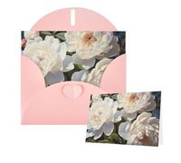 Thinking of You Cards Carte de remerciement 15 x 10 cm avec enveloppe pivoine blanche Carte de vœux vierge pour toutes les occasions