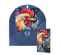 Thinking of You Cartes avec enveloppes Carte de vœux Art coloré Poulet Cartes vierges pour toutes les occasions Carte d'anniversaire de remerciement pour invitations de mariage Saint-Valentin 10 x 15