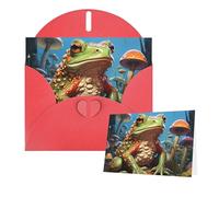 Thinking of You Cartes avec enveloppes Motif grenouille de dessin animé pour toutes les occasions Carte de remerciement vierge pour invitations de mariage, Saint-Valentin, anniversaire 10 x 15 cm