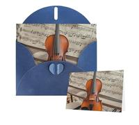 Thinking of You Cartes avec enveloppes Violon Partition Musique Cartes de vœux pour toutes les occasions Carte de remerciement Carte vierge pour invitations de mariage, Saint-Valentin, anniversaire 10