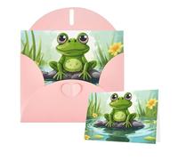 Thinking of You Cartes d'anniversaire avec enveloppes, grenouille dans un étang, cartes vierges pour toutes les occasions, carte de vœux d'anniversaire pour invitations de mariage, remerciements, 10 x