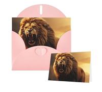 Thinking of You Cartes d'anniversaire avec enveloppes, motif lion rugissant en colère, cartes vierges pour toutes les occasions, carte de vœux d'anniversaire pour invitations de mariage, remerciements