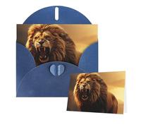 Thinking of You Cartes d'anniversaire avec enveloppes, motif lion rugissant en colère, cartes vierges pour toutes les occasions, carte de vœux d'anniversaire pour invitations de mariage, remerciements