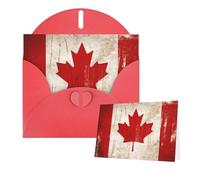 Thinking of You Cartes d'anniversaire avec enveloppes rétro Drapeau du Canada Cartes vierges pour toutes les occasions Carte de vœux d'anniversaire pour invitations de mariage Note de remerciement 10