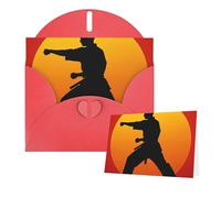 Thinking of You Cartes d'anniversaire avec enveloppes, silhouette de karaté, cartes vierges pour toutes les occasions, carte de vœux d'anniversaire pour invitations de mariage, remerciements, 10 x 15
