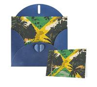 Thinking of You Cartes de vœux vintage avec enveloppes Motif drapeau jamaïcain pour toutes les occasions Carte de remerciement vierge pour invitations de mariage, Saint-Valentin, anniversaire 10 x 15