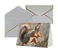 Thinking of You Cartes vierges avec enveloppes amusantes en forme d'écureuil pour toutes les occasions Carte de condoléances Carte vierge Carte de remerciement Cartes de vœux pour invitations de