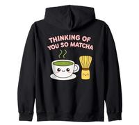 Thinking of You So Matcha Lover Thé Vert Kawaii Pun Graphic Sweat à Capuche