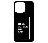 Thinking Outside The Box Citation de Motivation Art Minimaliste Coque pour iPhone 15 Pro Max