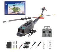 Thinkizen C032 UH-1 Huey Hélicoptère RC 1:48 2,4 G 6 CH Flybarless Avion RC avec cascades 3D, positionnement intelligent et maintien de l'altitude, cadeau d'avion pour adultes, RTF
