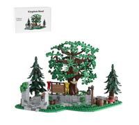 Thinkizen Paysage routier médiéval, architecture MOC, bâtiment modulaire, chevaliers et châteaux, accessoires, cadeau et décoration pour les fans du Moyen-Âge, 676 pièces
