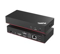 Thinkpad 40AY0090 Station d'accueil hybride universelle USB-C avec USB-A pour ordinateur portable Lenovo, 3 écrans externes, livré avec câble ITSPWR HDMI 4K + câble DP + chiffon de nettoyage