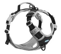 ThinkPet No Pull Harness Harnais de Sport Respirant avec poignée - Gilet de sécurité pour Chien rembourré réfléchissant Harnais réglable, Clip arrière/Avant pour Easy Control