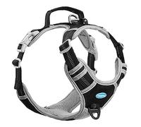 ThinkPet No Pull Harness Harnais de Sport Respirant avec poignée - Gilet de sécurité pour Chien rembourré réfléchissant Harnais réglable, Clip arrière/Avant pour Easy Control