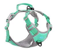ThinkPet No Pull Harness Harnais de Sport Respirant avec poignée - Gilet de sécurité pour Chien rembourré réfléchissant Harnais réglable, Clip arrière/Avant pour Easy Control