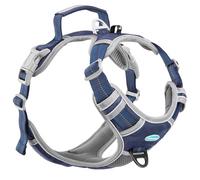 ThinkPet No Pull Harness Harnais de Sport Respirant avec poignée - Gilet de sécurité pour Chien rembourré réfléchissant Harnais réglable, Clip arrière/Avant pour Un contrôle Facile S Bleu foncé