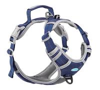 ThinkPet No Pull Harness Harnais de Sport Respirant avec poignée - Gilet de sécurité pour Chien rembourré réfléchissant Harnais réglable, Clip arrière/Avant pour Un contrôle Facile L Bleu foncé