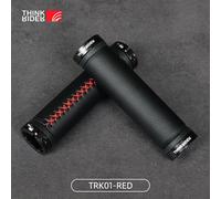 Thinkrider Poignées De Guidon De Vélo En Fibre De Cuir,Extrémité De Barre,Couverture De Poignée,Verrou En Aluminium Antidérapant,Convient Pour Scooter Et Vtt - Type Trk01-Red