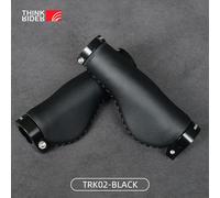 Thinkrider Poignées De Guidon De Vélo En Fibre De Cuir,Extrémité De Barre,Couverture De Poignée,Verrou En Aluminium Antidérapant,Convient Pour Scooter Et Vtt - Type Trk02-Black