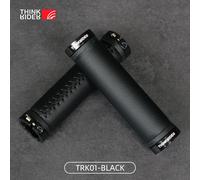 Thinkrider Poignées De Guidon De Vélo En Fibre De Cuir,Extrémité De Barre,Couverture De Poignée,Verrou En Aluminium Antidérapant,Convient Pour Scooter Et Vtt - Type Trk01-Black