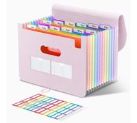 ThinkTex Trieur A4, 12 Pochettes Extensible Range Document, Rangement Papier Administratif, Classeur Documents Administratifs, Organiseur de Factures Mensuelles, Format Lettre/A4 - Morandi Violet