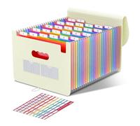 ThinkTex Trieur A4, 26 Pochettes Extensible Range Document, Rangement Papier Administratif, Classeur Documents Administratifs, Organiseur de Factures Mensuelles, Format Lettre/A4 - Morandi Jaune