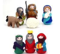 ThinkThings Kit de feutrage pour crèche de Noël, kit de feutrage à l'aiguille, cadeau pour débutants, poupée de feutrage en laine avec instructions de bricolage (8 kits)
