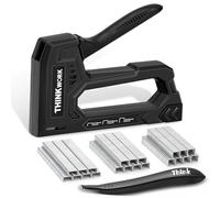 THINKWORK - Agrafeuse noire pour bois avec 1600 agrafes JT21 1/4", 5/16", 3/8" et extracteur d'agrafes, pistolet agrafeuse de tissu pour travaux manuels, utilisation