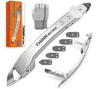 THINKWORK Outils de calfeutrage en acier inoxydable, outil de finition 4 en 1, outil de retrait de joint, outil de calfeutrage en silicone, outil de calfeutrage pour cuisine, salle de bain, fenêtre