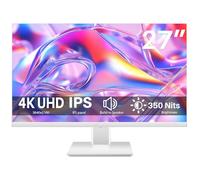 Thinlerain Écran 27 Pouces 4K UHD (3840 x 2160) IPS LED pour Ordinateur AMD FreeSync, 100% sRGB, Haut-parleurs intégrés, 2 Ports HDMI, 1 Port DisplayPort, 60 Hz, 4 ms, Blanc