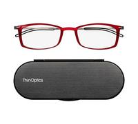 ThinOptics Lunettes de Lecture Brooklyn 2.50, Rouge, Étui Magnétique Milano
