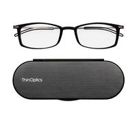 ThinOptics Lunettes de lecture d'ordinateur - Lunettes d'ordinateur rectangulaires bloquant la lumière bleue - Unisexe Hommes Femmes - Ultra fines, compactes et légères - Étui magnétique Milano inclus