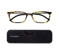 ThinOptics Lunettes De Lecture Ultra-minces +3.0 - Étui De Téléphone Magnétique - Montures Écaille De Tortue - Lunettes De Lecture Unisexes Pour Hommes Et Femmes